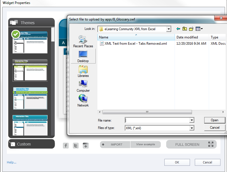 Glossary file sample import.