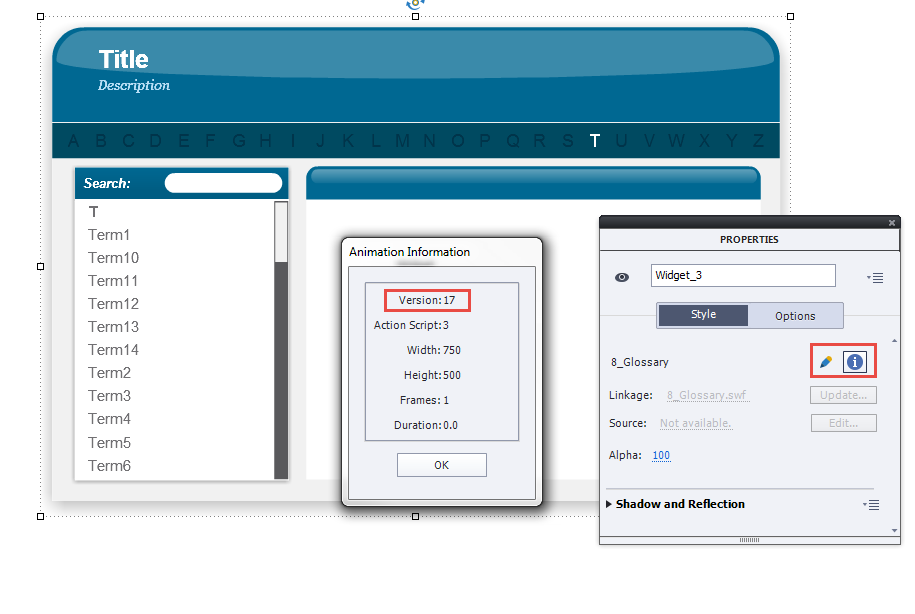 Glossary updated (v17) Info Dialogue