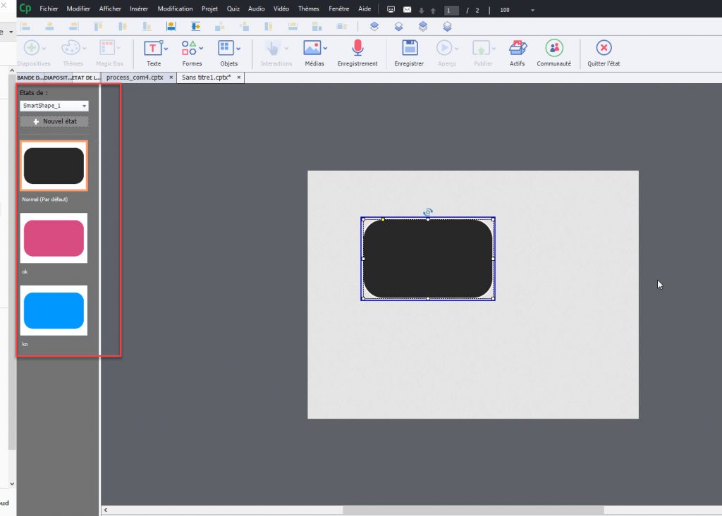 Object State Panel How to change object state after visiting a slide in a project - eLearning