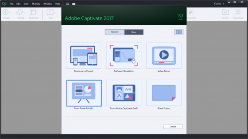 Create from PowerPoint button