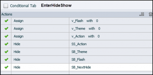 Enter action for Show/Hide
