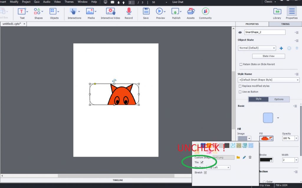 Filling a button with a picture. - eLearning