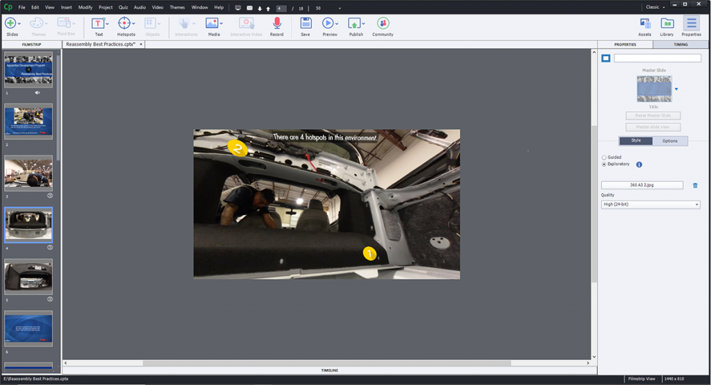 VR course for Captivate