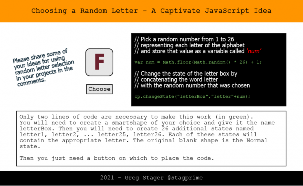 Choosing a Random Letter - JavaScript Idea Series - eLearning