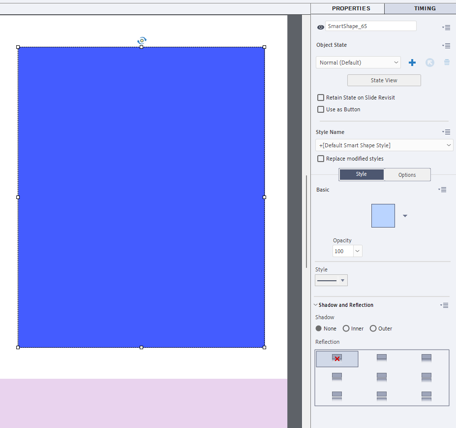 Cannot change the color of a smart shape in Adobe Captivate Classic 11.8.3.8 - eLearning